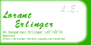 lorant erlinger business card